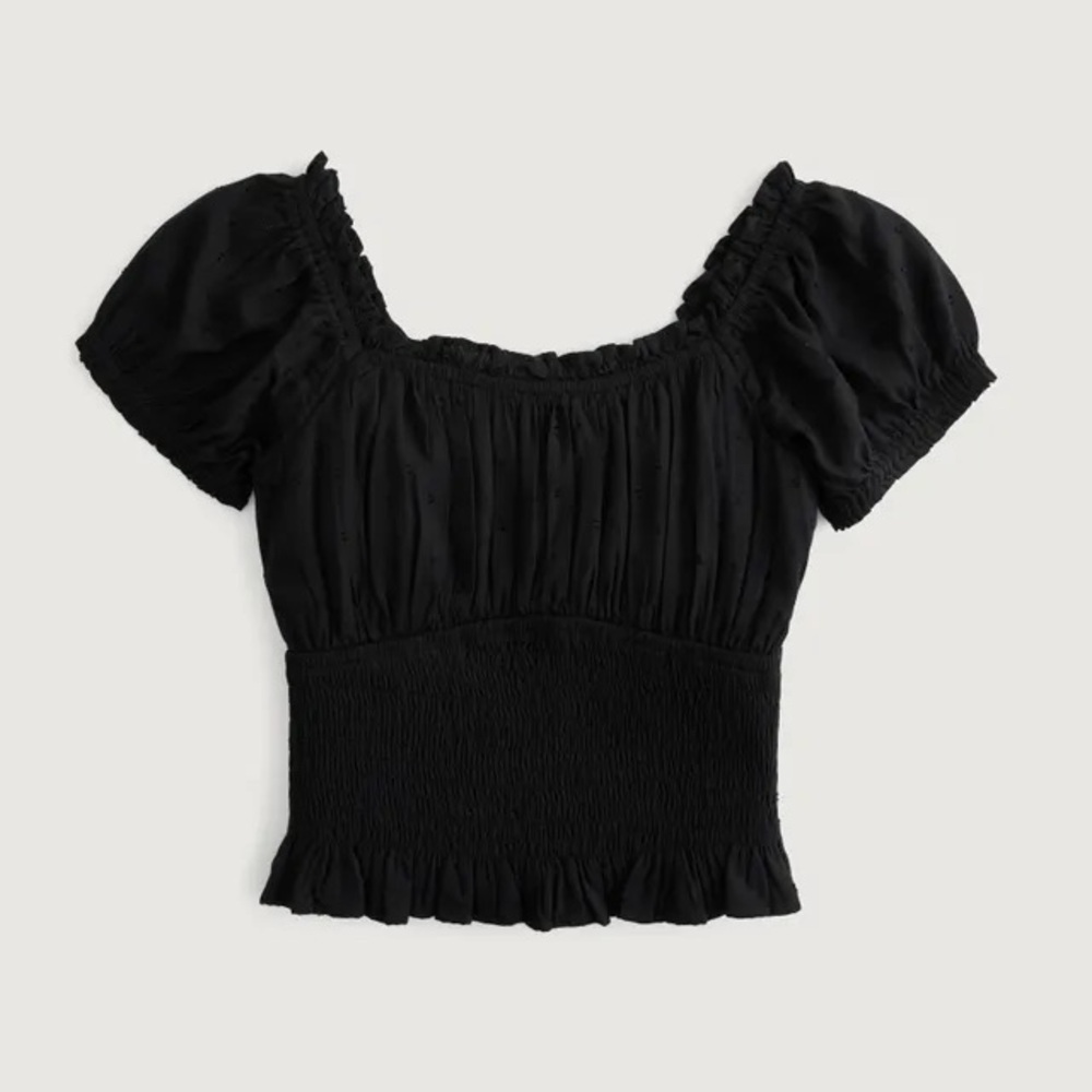 Hollister Smocked Off The Shoulder Crop Top
